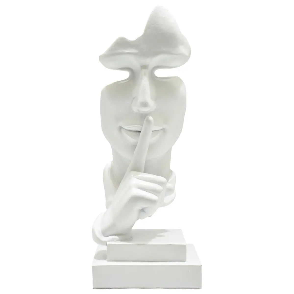 Lifestyle Brands Adam & Friends "Silence Is Golden" 3D Sculpted Statues, White Lightweight Abstract Art Decoration, 1-Piece Home Supplies Ornament for Art Lovers, One-Piece
