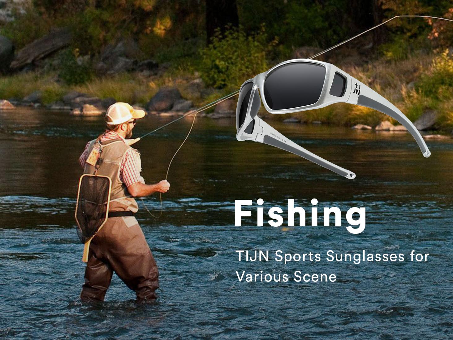 TIJN Polarized Wraparound Sunglasses for Men & Women-UV400 TR90 with Floating Strap for Skiing Snowboarding Winter Outdoors