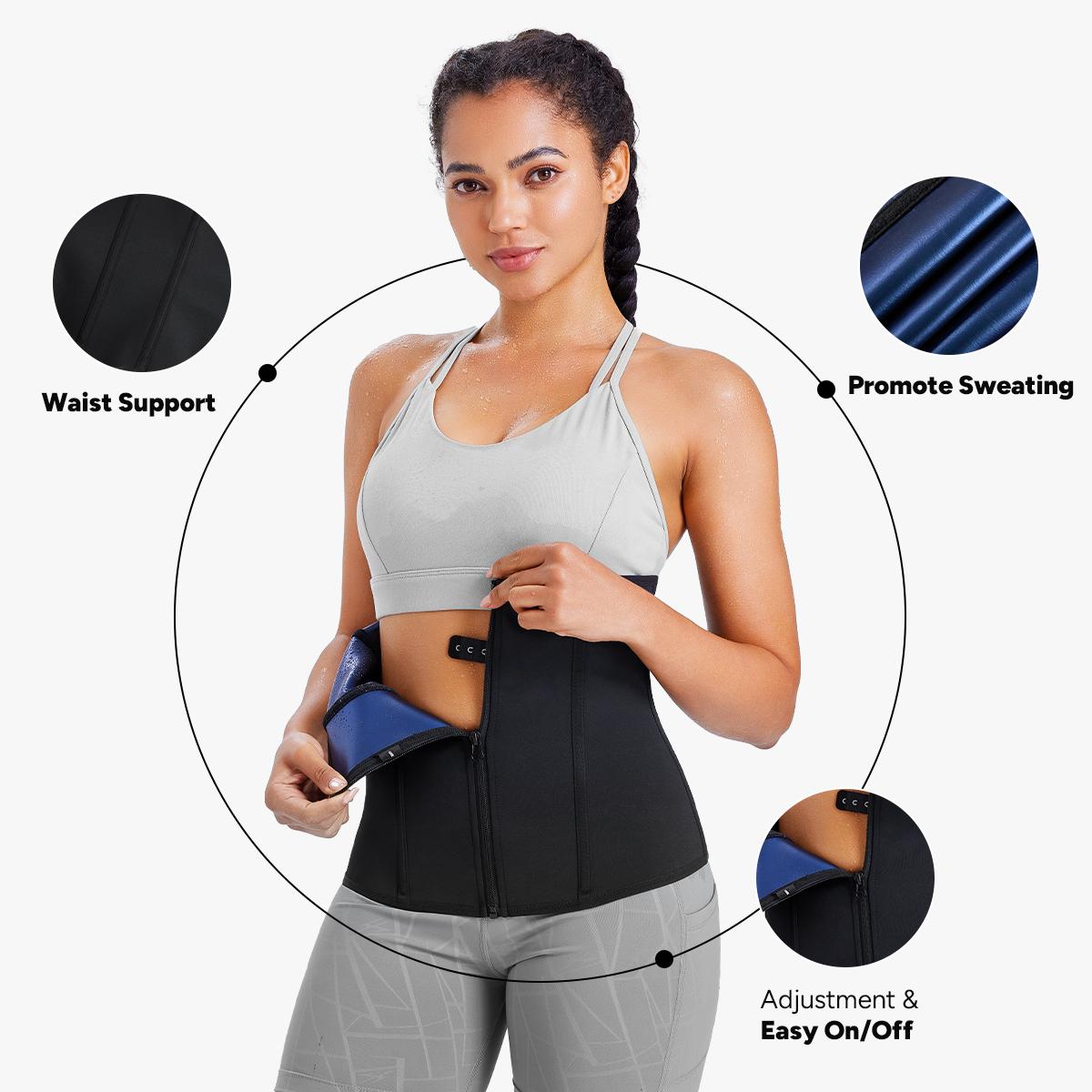 【LIVE】Nebility Women's Sauna Suit Waist Trainer for Workout Promote Sweating Waist Support Sweat Absorption