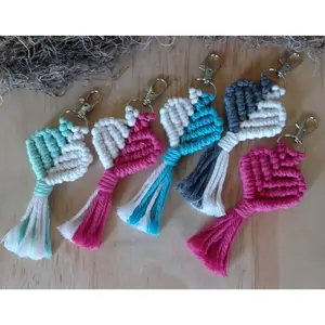 Macrame Heart Keychain, Heart Keychain, Handmade Gift