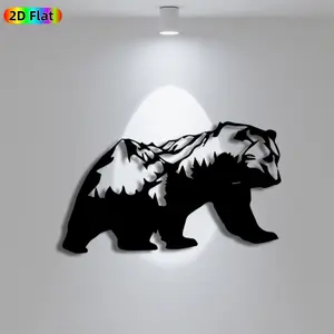 1pc Avant - Garde Bear Metal Wall Art, Avant - Garde Bear Statue Mural, Iron Craft, Perfect for Living Room, Garden, Zoo Corner Decor, Silhouette wall decor, Artistic Metalwork, Christmas Decor, Ideal Gift for Nature Lovers