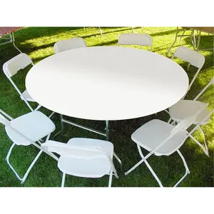 212 MAIN 60 Inch Round Blue Picnic Table Cover, Kwik-Covers, Outdoor, Pack of 25