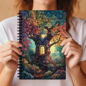 Rainbow Tree of Life Spiral Notebook, Whimsical Fantasy Art Journal, Lined Pages, Magical Enchanted Forest Design, for Writers, Artists, Nature Lovers