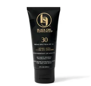 Black Girl Sunscreen SPF 30 for the Face & Body - Moisturizing Sun Protection, SPF 30, Sun Lotion for Women, Ultra Sheer, Travel Size, No White Cast for Melanin Rich Skin - 2 fl oz