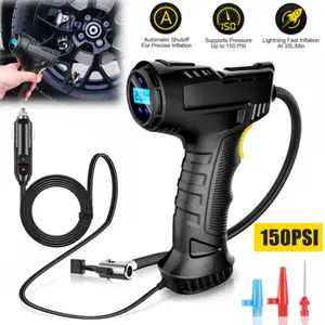 150PSI 12V Tire Fast Inflator Air Pump Compressor LED Light for Car Bike Motor Ball
