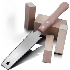 Japanese Hand Saw 6 Inch Double Edge Sided Pull Saw Ryoba SK5 Flexible Blade 14/17 TPI Flush Cut Beech Handle Wood Saw for Woodworking Tools