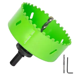 4 Inch Carbide Grit Hole  for Recessed Lights and Dryer Vent, Cuts Through Stucco, Ceiling Old Plaster, Drywall, Cement Board, with 1-1/2" Depth, Up to 6X Faster