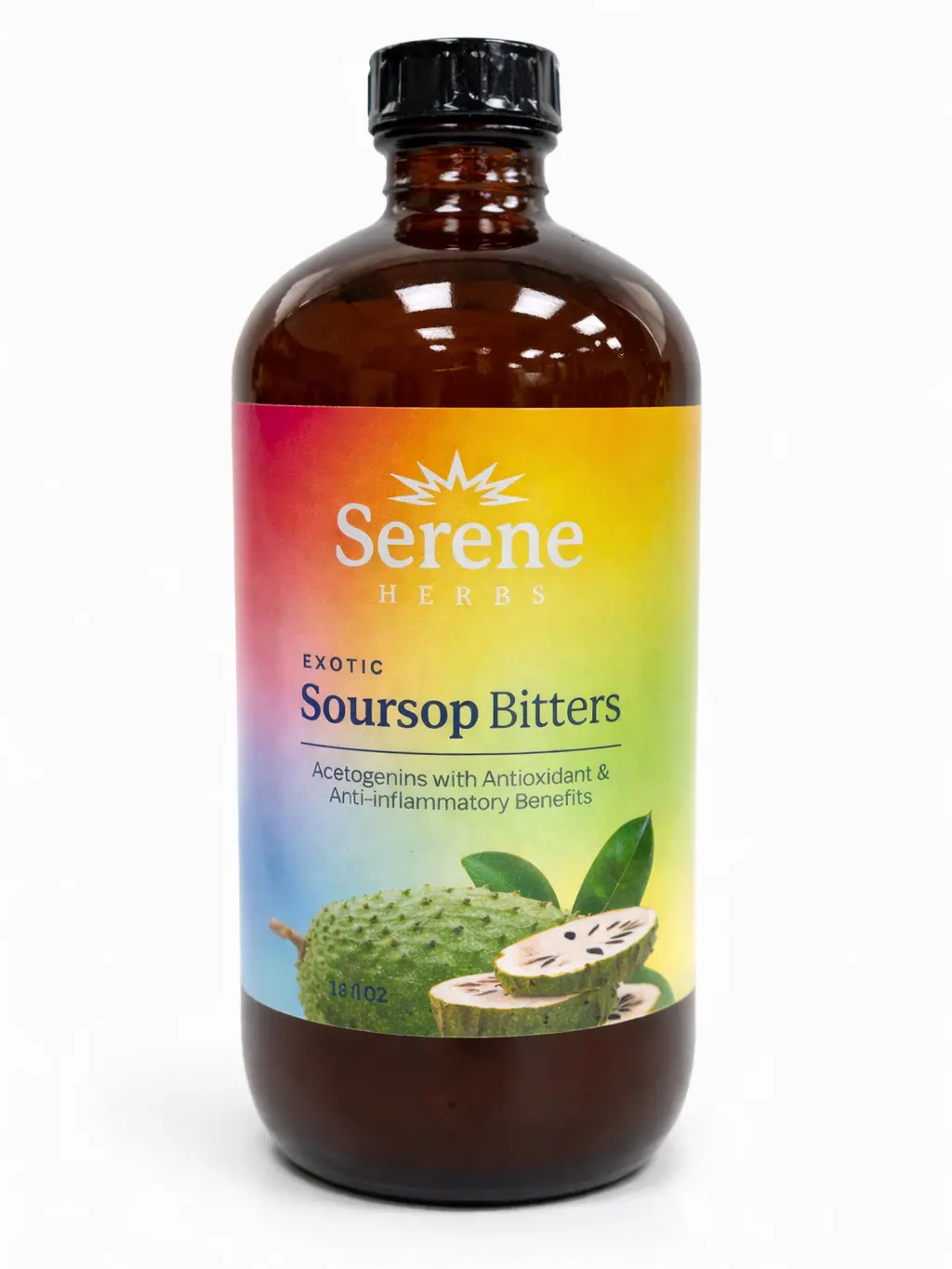 Serene Herbs Exotic Soursop Bitters Dietary Supplement, 16 fl oz, Prop 65 Safe - Contains Plant Compounds Acetogenins Naturally Found in Soursop