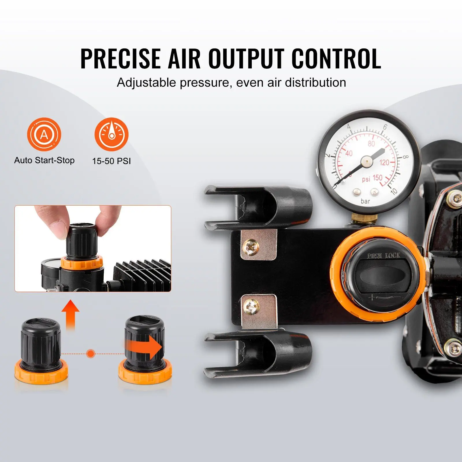 VEVOR Professional Airbrush Kit with 1/6hp Dual Fan Air Compressor, Adjustable PSI Pressure, 3x 0.2mm Airbrushes, Holder, Color Mixing Wheel, Cleaning Brushes for Cake, Cookie, Acrylic Projects, Even Application