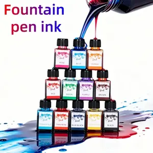 12 Color Fountain Pen Ink 25ML, Non-Carbon Coloring Pens, High-Quality Quick-Dry, Adult Calligraphy Writing, Practice & Writing Supplies