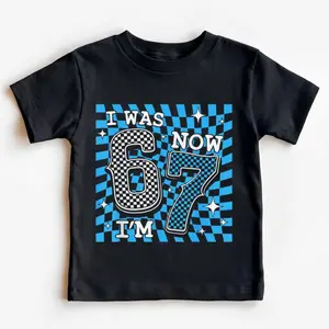 Gildan 5000B Youth T-Shirt I Was 6 Now Im 7 Funny Meme 6 7 Birthday Classic Crew Neck 100% Cotton Comfortable Durable Kids Tee