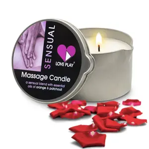 LOVE PLAY Sensual Massage Candle with Aphrodisiac Essential Oils - Natural Vegan for Relaxing Massages & Skin Hydration