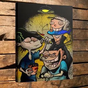 1PC Framed 2D Flat Ed Edd N Eddy Cartoon Canvas Art, Bedroom, Living Room, Office TV Show Decoration, Perfect Gift for Fans, 2D Flat, Ornaments, Decor, Decoration