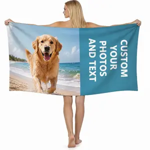 Custom HD-Printed Beach Towel - Ultra-Soft Polyester, Machine Washable, Ideal for Sports & Outdoor Enthusiasts