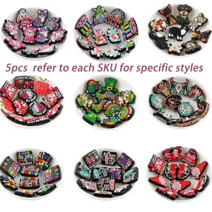 Silicone Beads Kit, 5 Counts/set Colorful Cartoon Beads, DIY Beading Supplies for Bracelet Necklace Earrings Pendant Pendant Making, Handmade Crafts