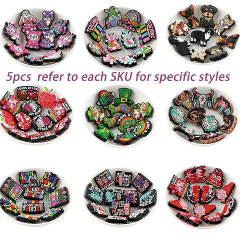 Silicone Beads Kit, 5 Counts/set Colorful Cartoon Beads, DIY Beading Supplies for Bracelet Necklace Earrings Pendant Pendant Making, Handmade Crafts, Crafting Kit, DIY Beading Accessories, DIY Jewelry Making, Beaded Set