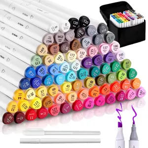 80/120 Color Dual Tip Alcohol Markers - Smooth Blend for Pro Sketching & Creative Projects Colorful Precision Pens with Travel Case