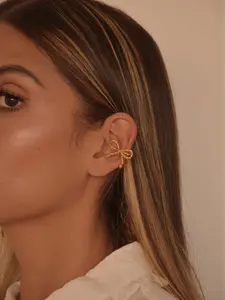 Florabel Ariana Bow 24K Gold Plated Earcuff