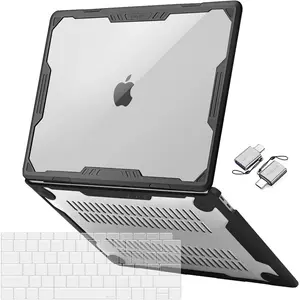 MOSISO 13-inch Hard Laptop Case for MacBook Air 2018-2022 Release (A2337 M1, A2179, A1932) - Symmetric Geometric Heavy-Duty Plastic Shell, TPU Bumper, Keyboard Cover, Type-C Adapter