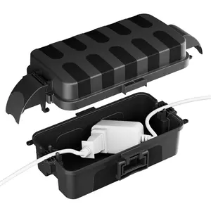 FLEMOON IP55 Outdoor Electrical Box Waterproof with Detachable Awning Covers, 8.3 x 4.1 x 3.7 inch Weatherproof Extension Cord Cover