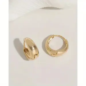 18K Gold Plated Stainless Steel Hoop Earrings – Hypoallergenic, Simple & Elegant Design