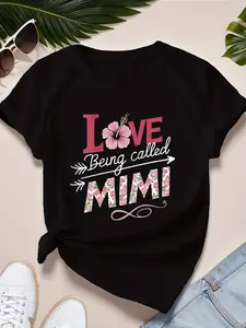 mimi hibiscus Women's Plus Size Sports Short Sleeve T-Shirt