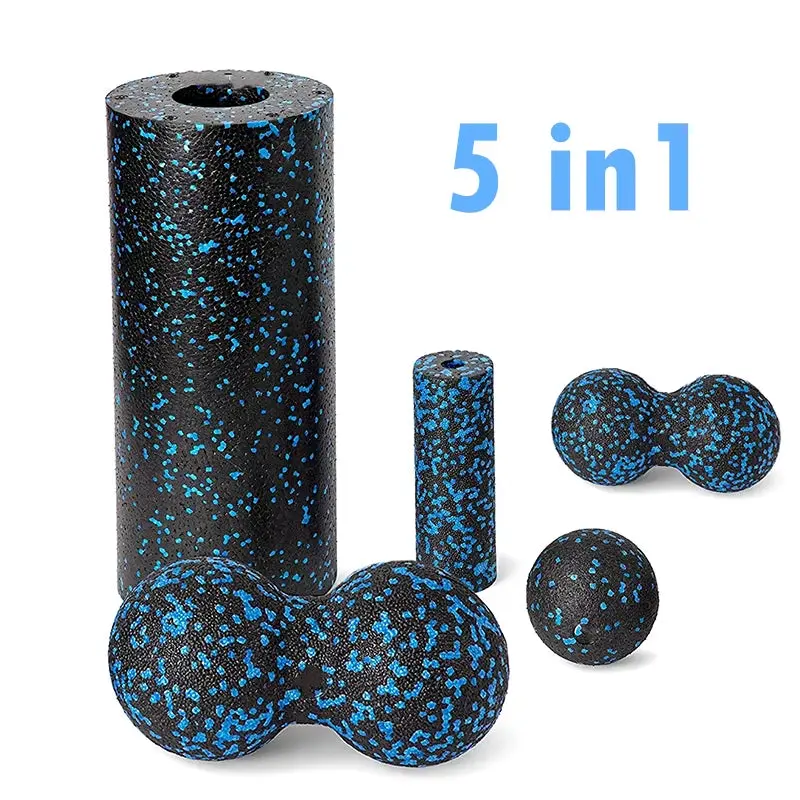 5Pcs Yoga Massage Foam Rollers and Fascia Balls