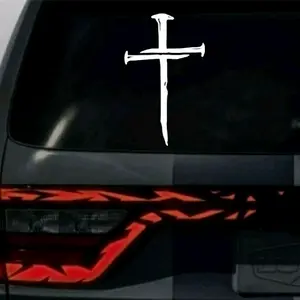 Gods cross, God is good Decal Vinyl Window Decal for Vehicle Windows Boats RVs Office Desks Laptops Easy to Install, self adhesive, several colors and sizes.