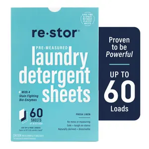Stain-Fighting Laundry Detergent Sheets Fresh Linen 60 Count