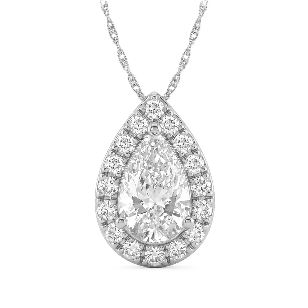 0.65ct 14K White Gold Lab Grown Diamond Necklace 18"