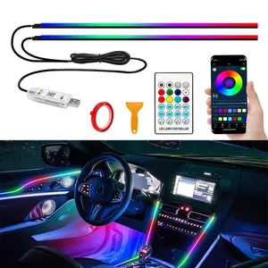 APP Control Car Interior RGB Symphony Ambient Lights 110cm LED Acrylic Strips Dashboard Sunroof Decoration Lighting