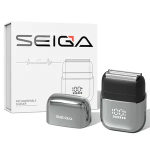 SEIGA Mini Electric Foil Shaver for Men,Portable Travel Razor,3 Floating Blades,IPX7 Waterproof Wet & Dry Shaving,USB-C Rechargeable,LED Display,Travel Lock-Ideal Gifts for Men