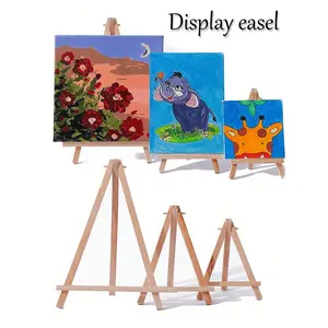 Portable Wooden Tripod Easel Stand, Adult Artist Painting Display Rack, Small Show Case for Photos and Artworks