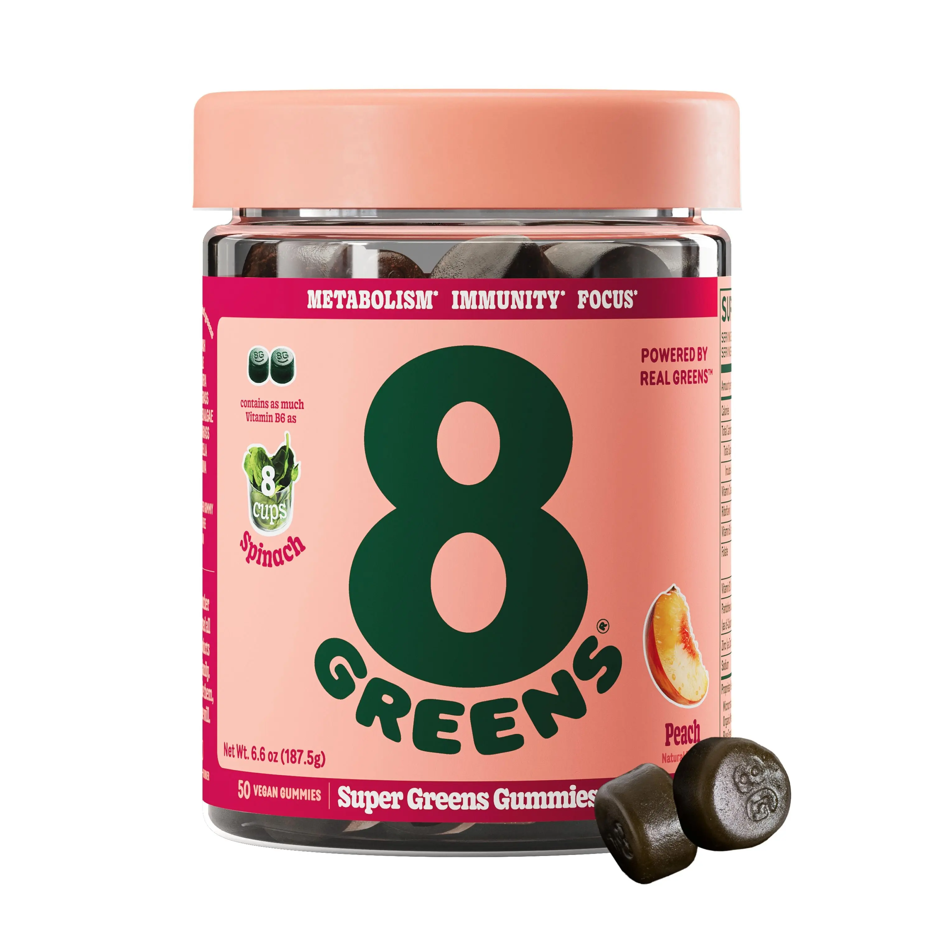 Super Greens Gummies - Peach