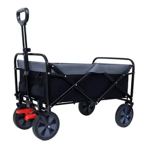 Donext Utility Carts, 150L Collapsible Heavy Duty Wagon Cart with 360LB Capacity, Elemra Stroller Wagon for Camping, Grocery & Outdoor