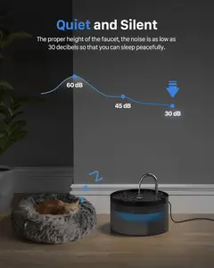 2026 New Cat Water Fountain: Dog Bowl Fountains - Automatic Pet Dispenser - Dogs Drinking Waterer Bowls Indoor - Auto Watering Dish Supplies - Easy Cleaning Animal Machine - Quiet 67oz/2L Kitty Drink Fountain