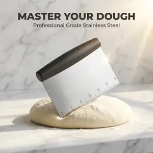 Multi-Functional Flour Cutter, Stainless Steel Scraper and Dough Knife, Ideal for Biscuits and Pastries, Pizza Cutting Tool, Restaurant Pancake Scraper, Festive Use, Baking Utensils