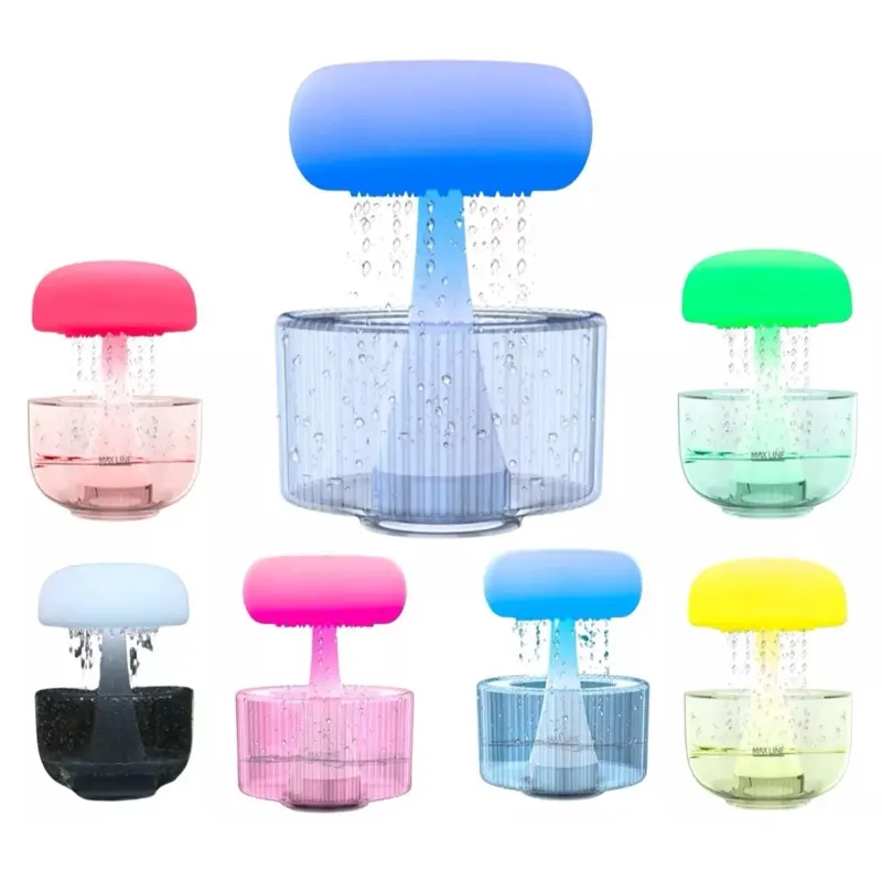 Raining Cloud Diffuser with Rain 7 Changing Colors, Humidifier & Night Light, White Noise Feature, Relaxing Rain Sounds