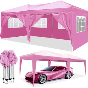 10’ x 20’ EZ Pop-Up Canopy Outdoor Portable Party Folding Tent with 6 Removable Side Walls + Carrying Bag + 4 pcs Weights Bags