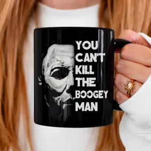 [Sale off up to 50%] Horror Movie Coffee Mug, Retro Michael Myers Halloween Thriller Coffee Mug, Vintage Scary Movie Horror Mug, You Cant Kill The Boogeyman