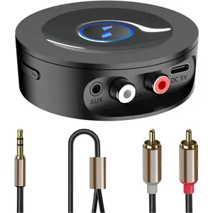 Bluetooth 5.2 Receiver for Home Stereo - AUX Adapter for HiFi, Wired Speakers,with Jack 3.5mm/RCA, Long Range, Low Latency and HD Audio