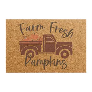 Fall Farm Fresh Pumpkin Doormat