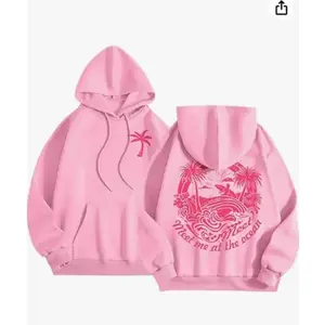 Pink Puff Hoodies for Teen Girls Oversized Cute Preppy Shirt, Drawstring Pullover Tops, Pink Graphic Long Sleeve Sweatshirt, Hoodie, Comfort Colors