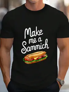 100% Cotton Sandwich Maker Deli Sub Sandwich Month T-Shirt Women's Men's Graphic Tee Crew Neck summer vacation Tops