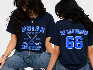 [SALE UP TO 50%] Briar U Di Laurentis #66 2-Sided T-shirt, Off-Campus Series Hockey Fan Apparel, Briar University Romance Graphic Tee, Vintage Sports Streetwear Outfit Idea, Soft Cotton Casual Wear, Unisex Oversized Gift