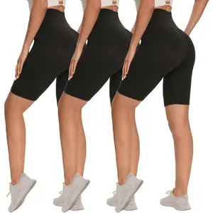 3 Pack Biker Shorts for Women – 8"/5"/3" High Waisted Tummy Control Workout Yoga Running Athletic Shorts