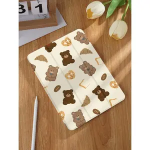 Cute Bear Design Tablet Protective Case, Compatible With IPad Mini4/Mini5/Mini6/Air 5th Gen 2022, Galaxy Tab A9 Plus 10.95 Inch, MatePad 10.4 Inch/ Tab Etc., With Pencil Slot, Anti-Fall, Auto Sleep/Wake