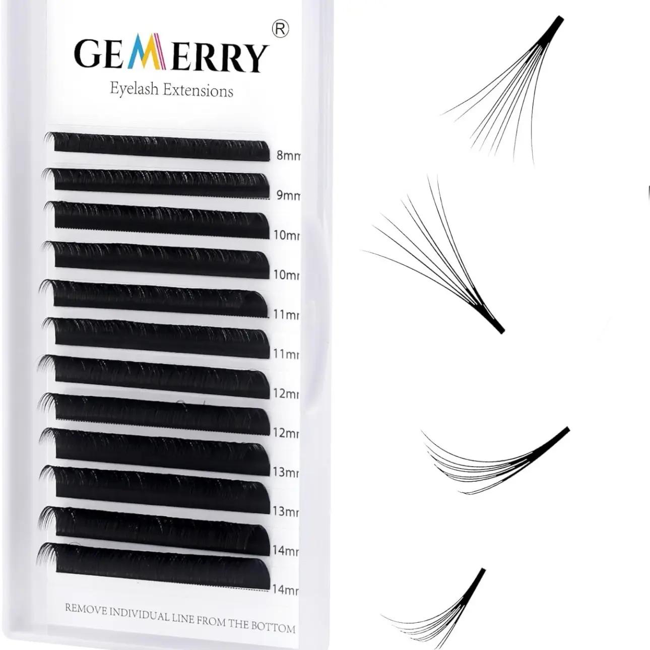 Volume Eyelash Extensions .05 .07 Easy Fan lashes D Curl 8-14mm Mixed Tray 3D
