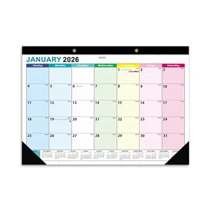 Desk Calendar 2026-12 Months Calendar from Jan. to Dec. 2026 with Julian Date, 17" × 12",Monthly Goals, To-do List, Notes for Home School Office,Colorful
