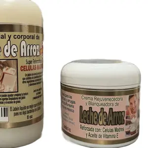 Set de Leche de arroz , Jabon Facial y Corporal , y Crema Rejuvenecedora Y Blanqueadora de Leche de arroz Cleanser Hydrating Moisturize Skincare